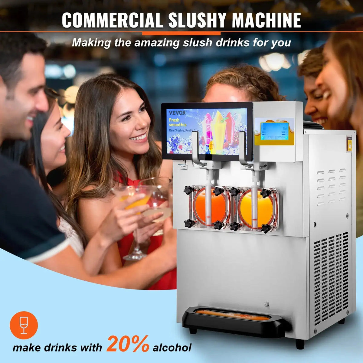 8L Slushy Margarita Machine Double Bowl Smoothie