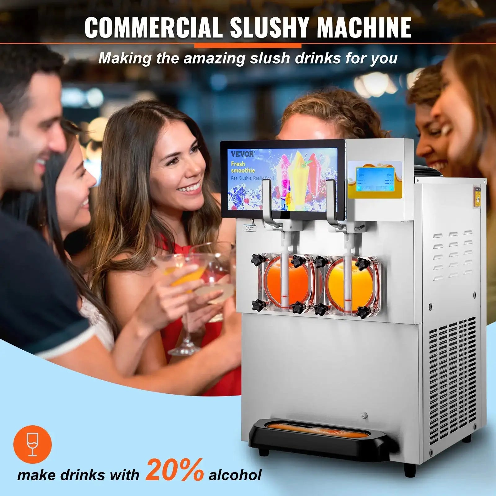8L Slushy Margarita Machine Double Bowl Smoothie