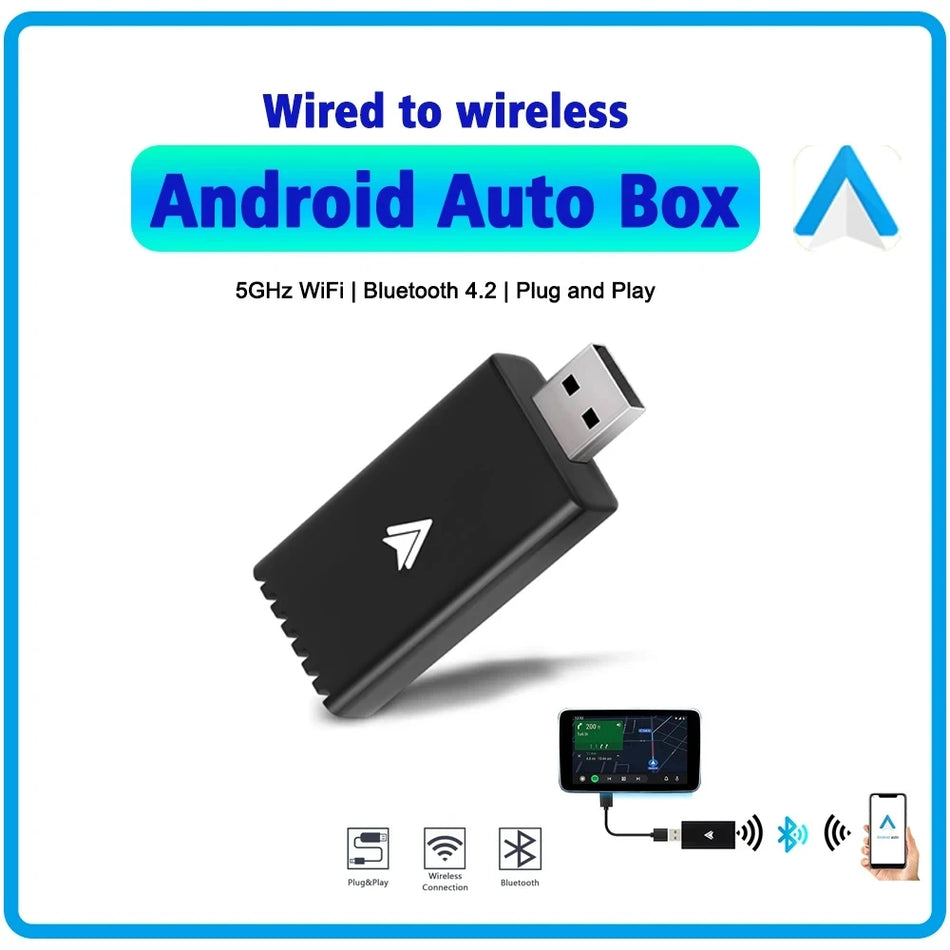 „Android Auto“ belaidis adapteris OEM laidiniams automobilių modeliams, prijunk ir naudok