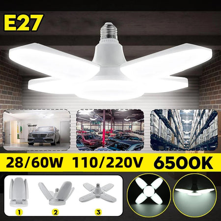 E27 Fan Foldable 28/60W LED Bulb &ndash; Ultra Bright 6500K