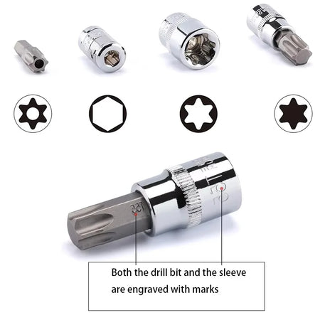 34pc Torx Bit Socket Set &ndash; Chrome Vanadium Heavy Duty