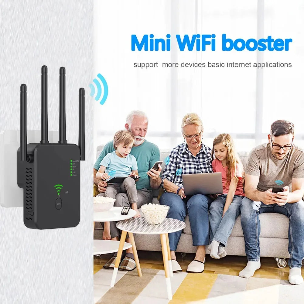 1200Mbps WiFi Repeater &ndash; Dual Band 5G 2 4GHz Range Extender