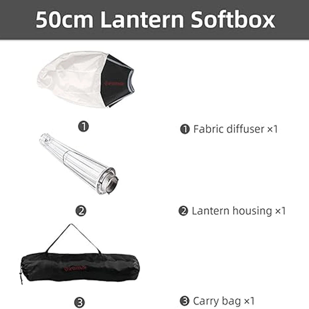 IFOOTAGE 65x65CM Lantern Softbox &ndash; One-Step Quick Setup