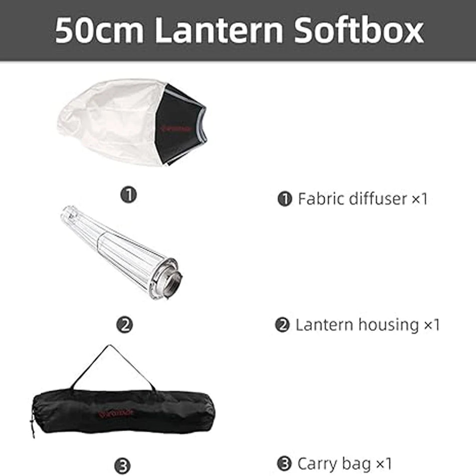 IFOOTAGE 65x65CM Lantern Softbox &ndash; One-Step Quick Setup