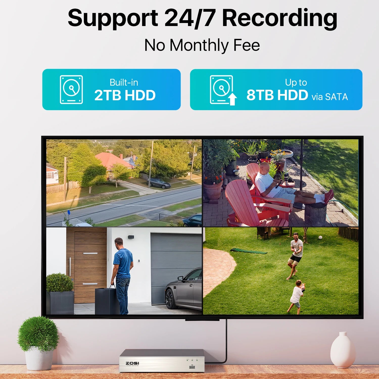 ZOSI 8CH 1080P CCTV System Outdoor Lite DVR &ndash; Night Vision