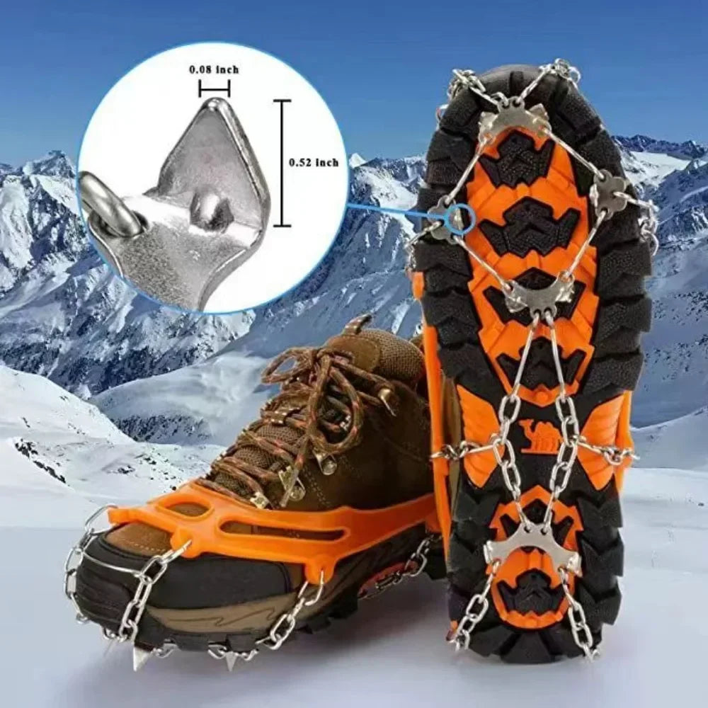 NoEnName_Null Outdoor Winter Hiking Ice Gripper Crampons with 8-Tooth Spikes