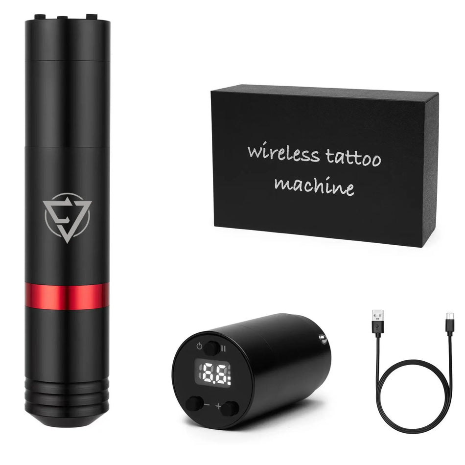 Bezvadu tetovēšanas pildspalva ar 1500mAh LED displeja jaudas bloku