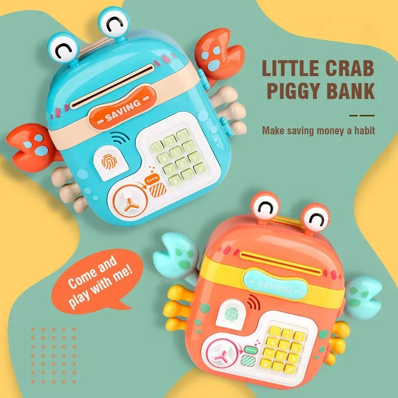 Crab Piggy Bank Toy - Music Lights For Fun Learning