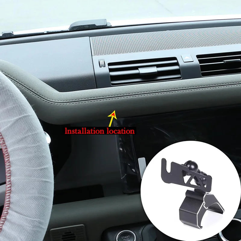 Suporte Preto de Walkie Talkie em Alumínio para Defender 90 110