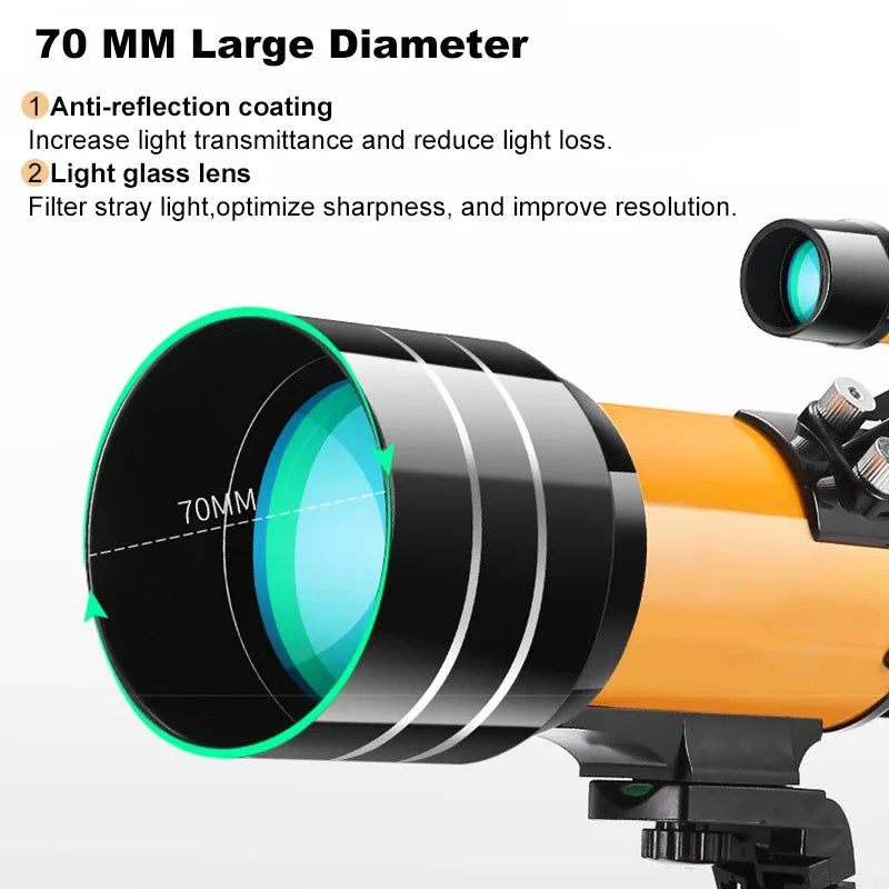 F30070M AZM70300 Telescope &ndash; 150x Zoom for Moon and Stars