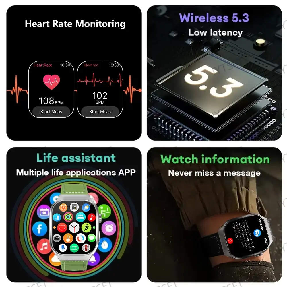 LAXASFIT 2.01 Curved Screen Mens Smartwatch Bluetooth 5.3