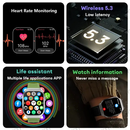 LAXASFIT 2.01 Curved Screen Mens Smartwatch Bluetooth 5.3