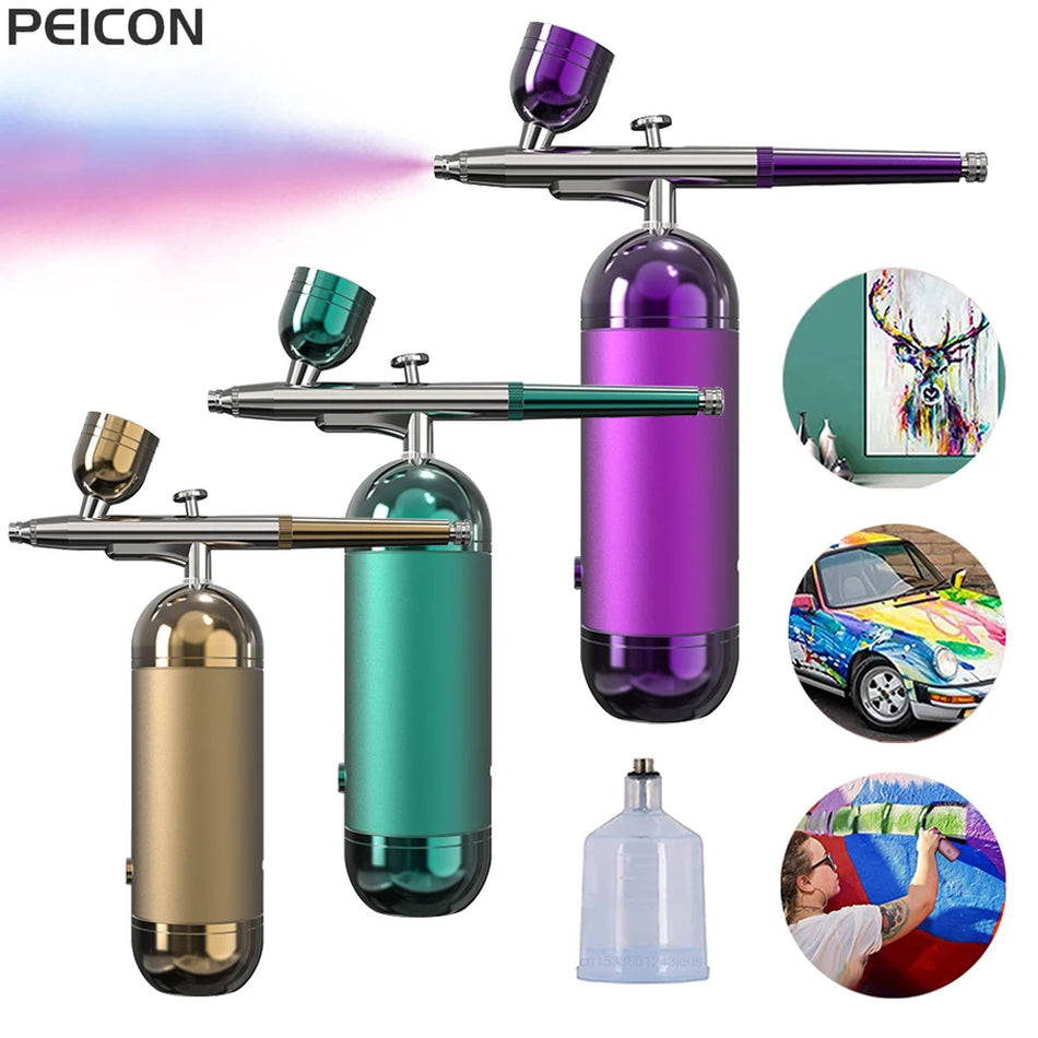 Kabelloses tragbares Airbrush-Set mit Kompressor zum Malen, Modellieren, Nagelkunst