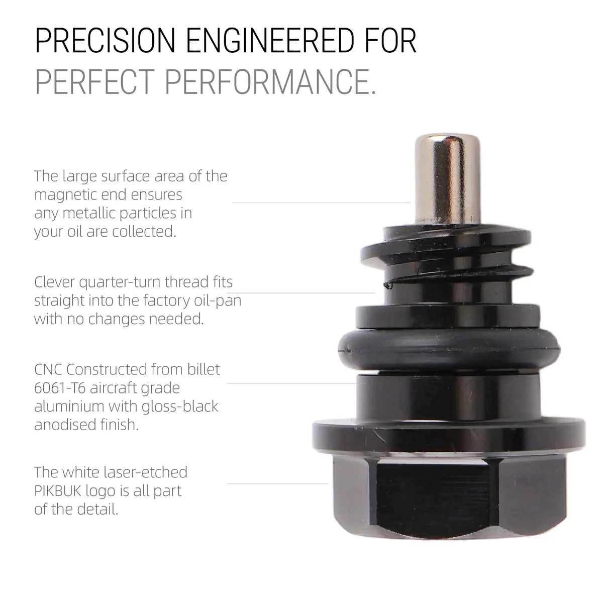PIKBUK Aluminium Magnetic Oil Sump Pan Drain Plug For Vw Audi Ea888 3 Gen 1.8t 2.0t, 06L103801H by InterCyprus Trading Ltd