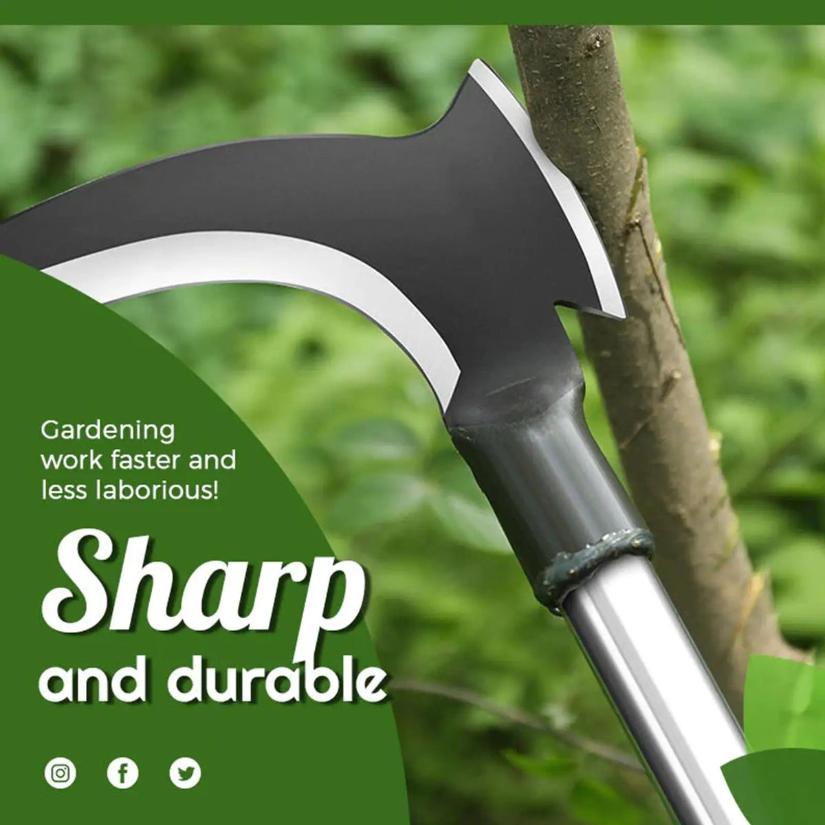 Double Scythe Multi-Purpose Brush Mowing Tool &ndash; Heavy Duty Forged Blade for Efficient Weeding