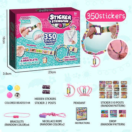 Sticker Bracelets &ndash; DIY Beads Jewelry Kit For Kids 350stickers