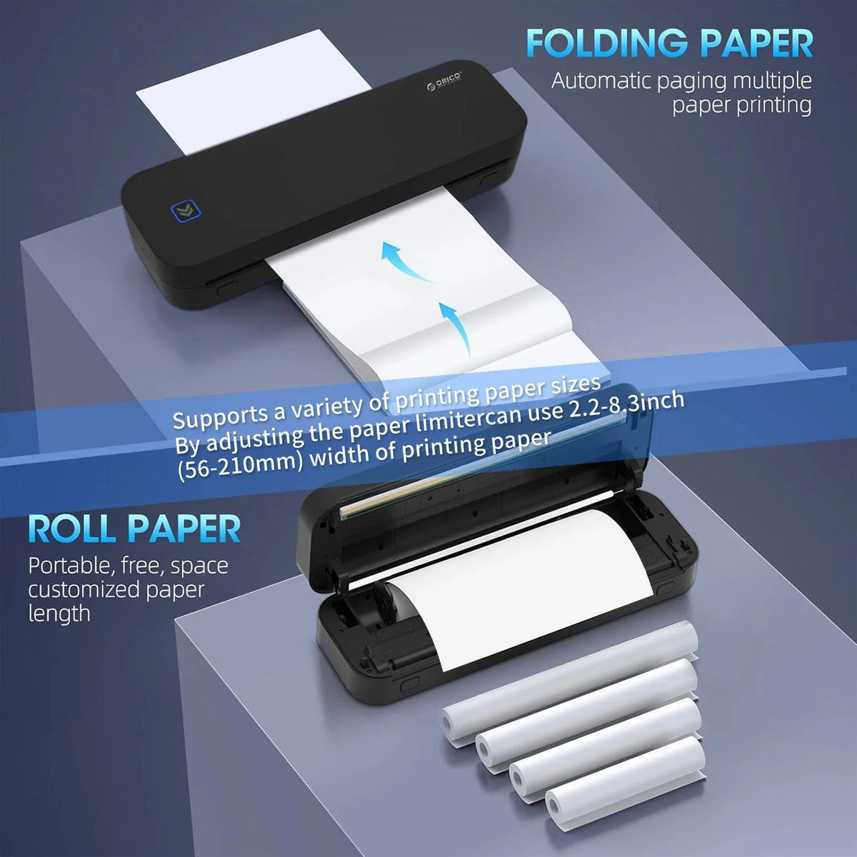 ORICO Portable A4 Thermal Printer,Mobile Monochrome Printer