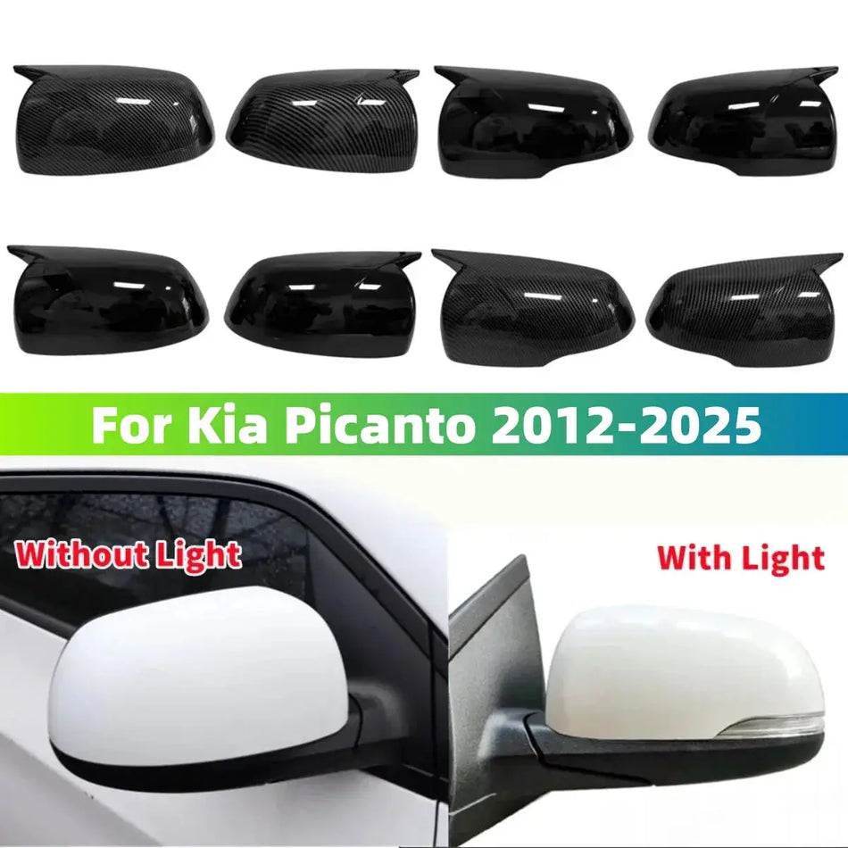 ABS Side Mirror Covers For Kia Picanto Glossy Black Carbon Look by InterCyprus Trading Ltd