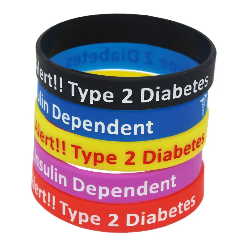 SH060 Diabetic Medical Alert Bracelet - Silicone Wristband