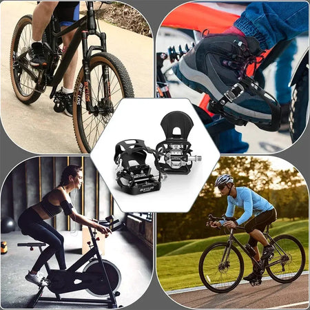 BUCKLOS Clipless Pedal Self-locking MTB Pedal for SPD System Mountain Bike Mixed Pedals Dual Lock/Flat Pedals with MTB Cleat by InterCyprus Trading Ltd