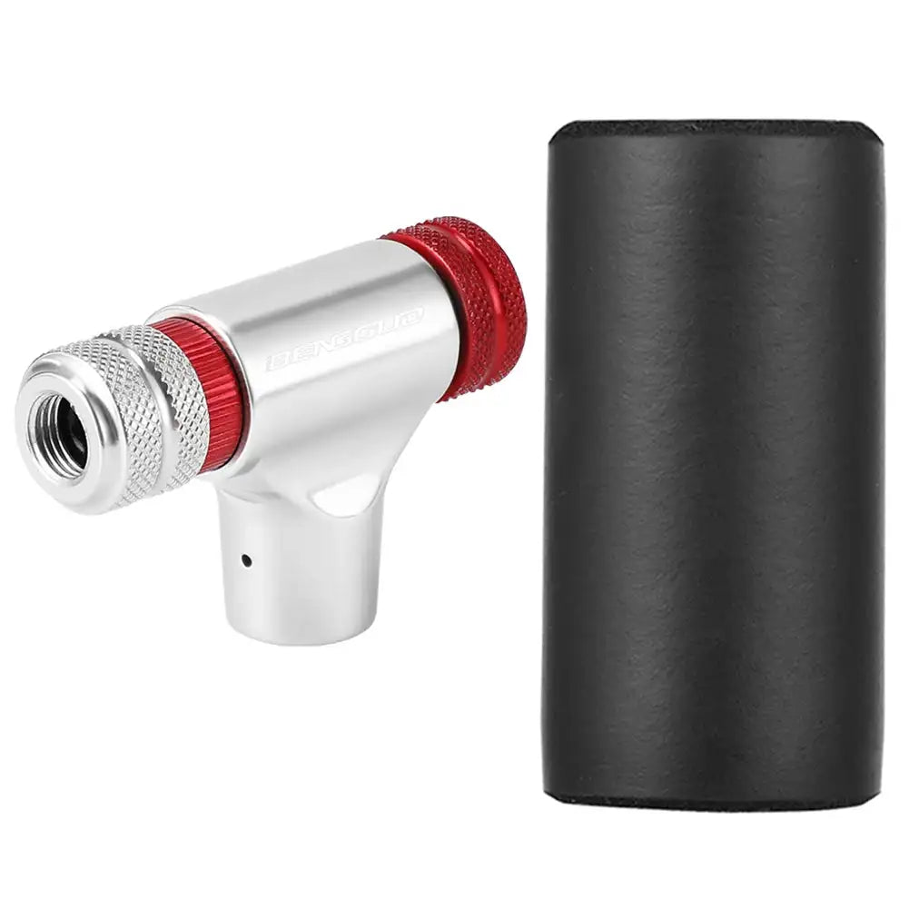 Mojoyce CO2 Bicycle Tire Inflator Schrader Head Mini Pump Silver