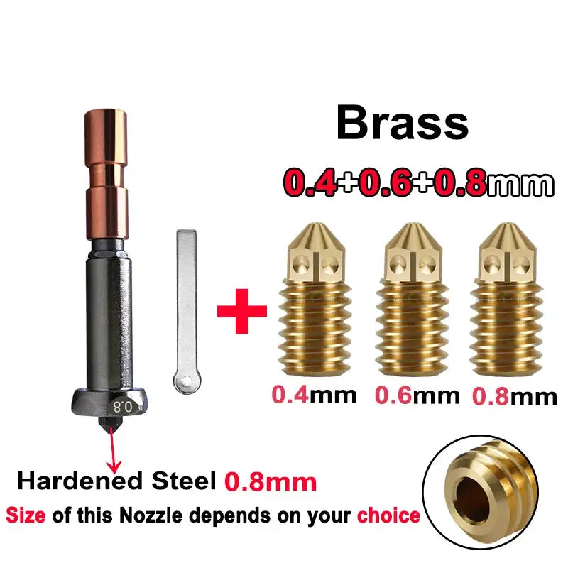 Upgrade Nozzle For Anycubic Kobra 3 Max 0.4mm 0.6mm 0.8mm 0.8-Brass-468