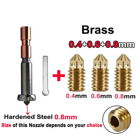 Upgrade Nozzle For Anycubic Kobra 3 Max 0.4mm 0.6mm 0.8mm 0.8-Brass-468