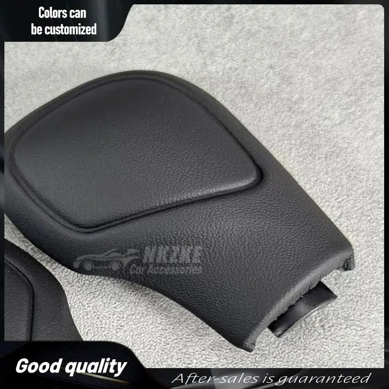 Original leather Chrome Matt With Leather Shift Knob Gear Side Cover DSG For VW Golf 6 7 R GTI Passat B7 B8 CC R20 by InterCyprus Trading Ltd