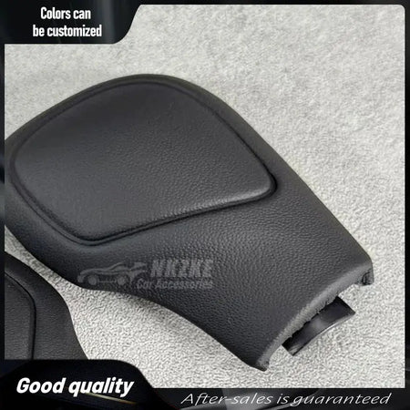 Original leather Chrome Matt With Leather Shift Knob Gear Side Cover DSG For VW Golf 6 7 R GTI Passat B7 B8 CC R20 by InterCyprus Trading Ltd