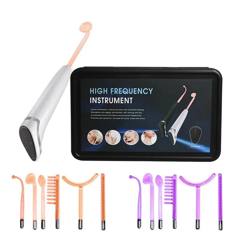 Newest 6 In 1 Spark Electrodes High Frequency Wand &ndash; Glow