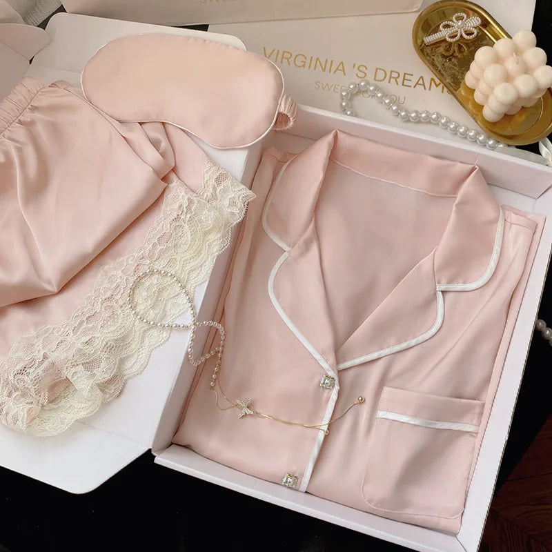 Ice Silk Pajamas - Sweet Summer Style for Women