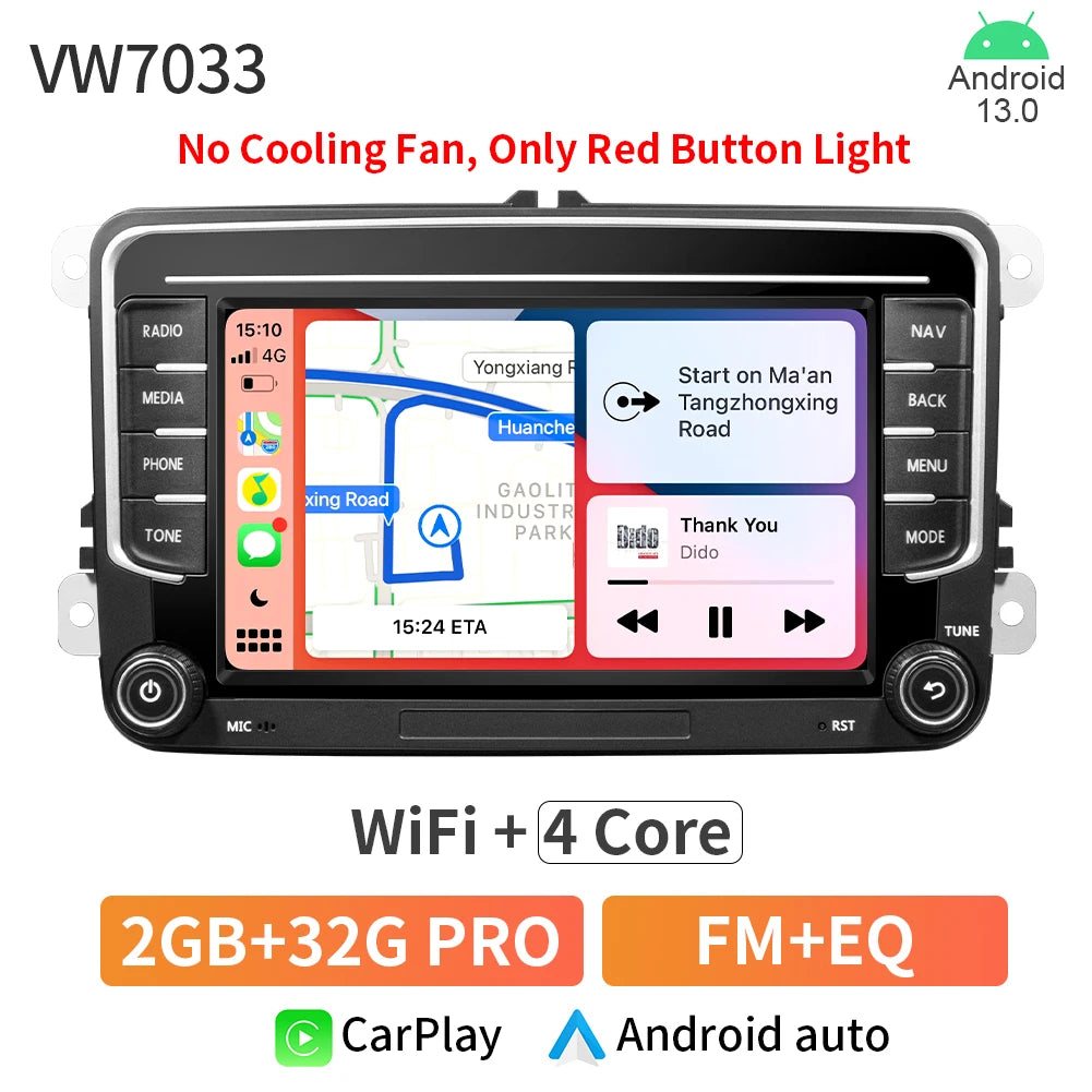 7Inch Car Radio CarPlay Android Auto &ndash; 4Core 4+64GB VW7033