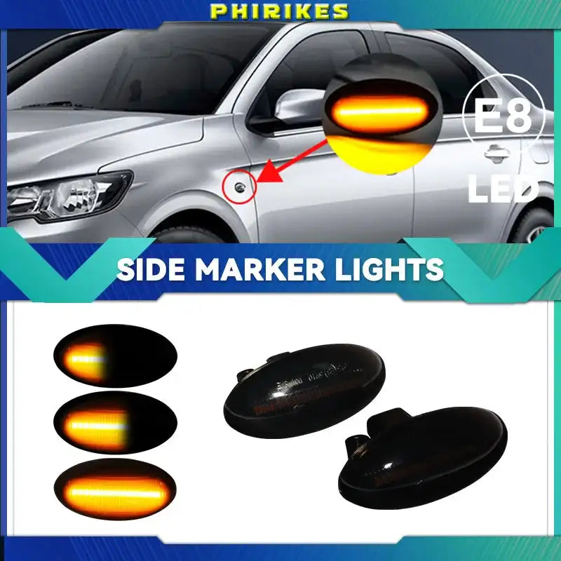 Led Flowing Water Turn Signal Light For Peugeot Citroen