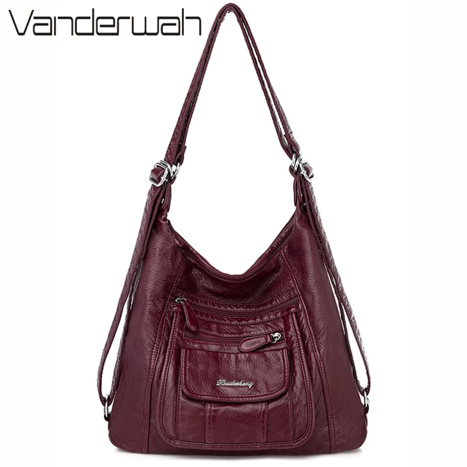 Μαλακό Δερμάτινο Γυναικείο Σακίδιο Πλάτης, Υψηλής Χωρητικότητας Σακίδιο Ταξιδιού, Καθημερινό Σακίδιο για Κορίτσια