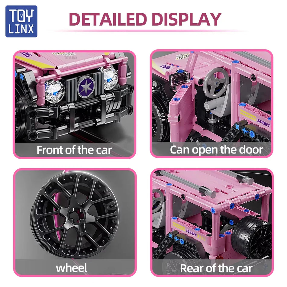 Toylinx Off Road Car Building Block Toy Pull Back Kit