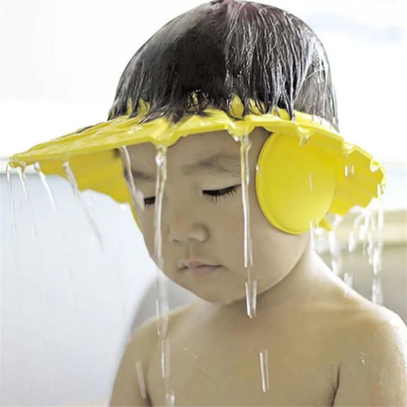 🟠 Безопасный шампунь для душа для купания для ванны защищает шляпу мягкую крышку для детского мыть