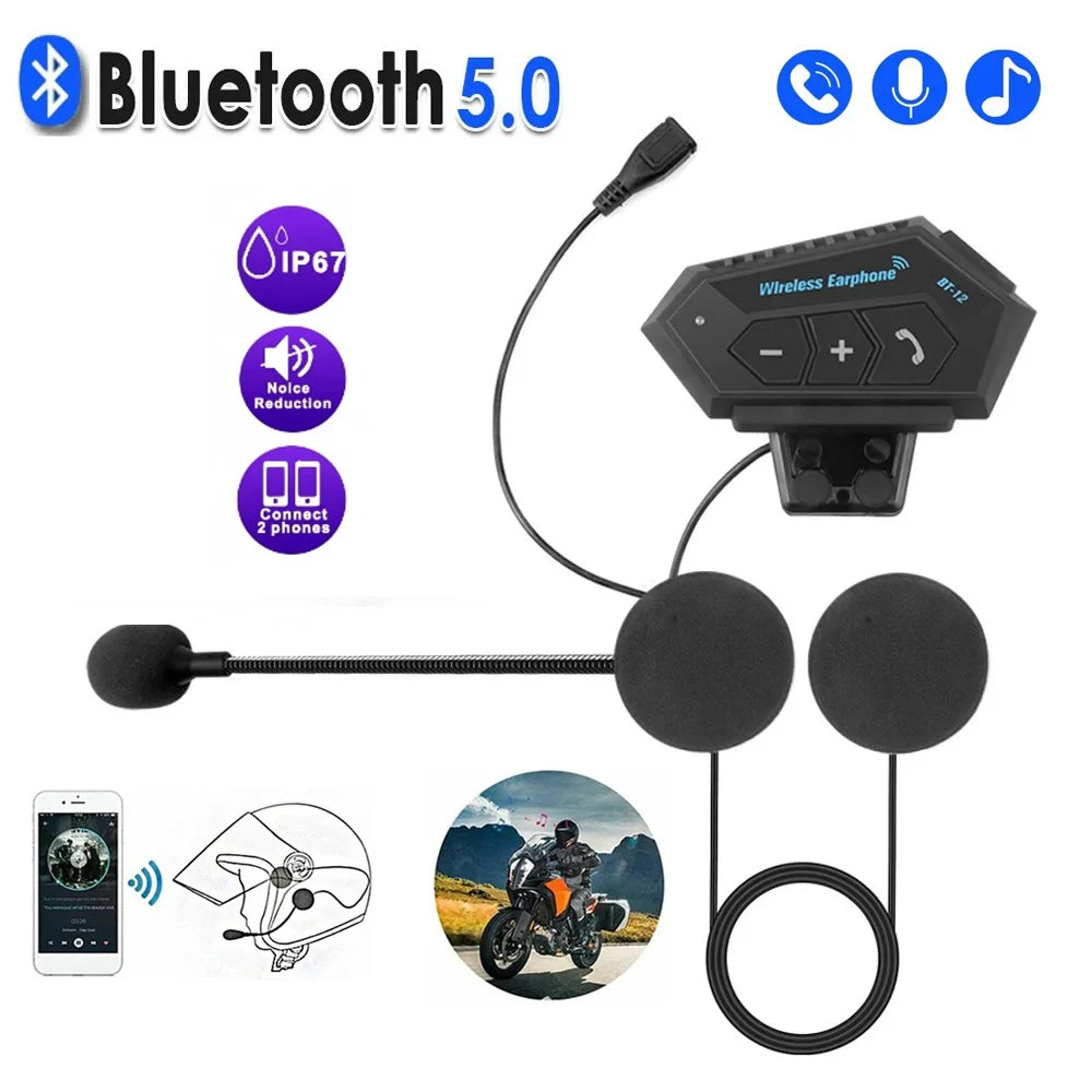 Motorcycle Helmet Headset Bluetooth 5.0 &ndash; IP67 Waterproof