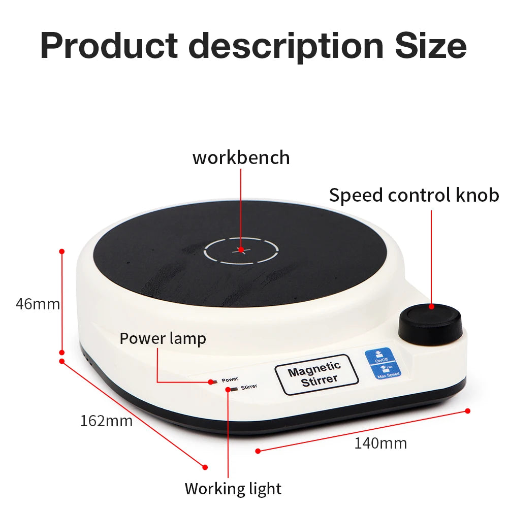 New Mini Magnetic Stirrer 2000rpm &ndash; Knob Speed Control