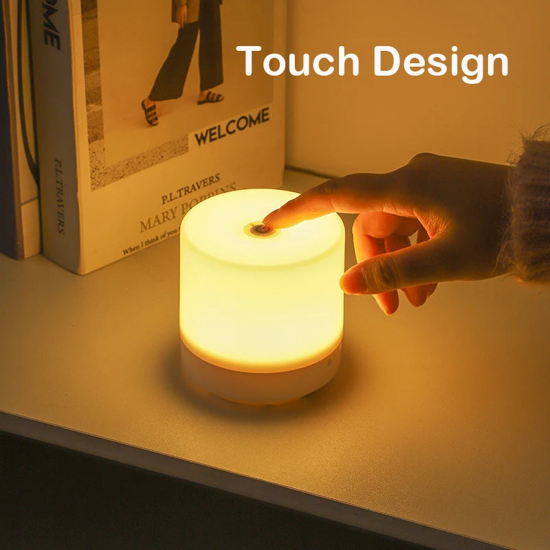 Creative USB Bedside Lamp - Touch Dimming LED Night Light for Bedroom &amp; Dorm - 2024