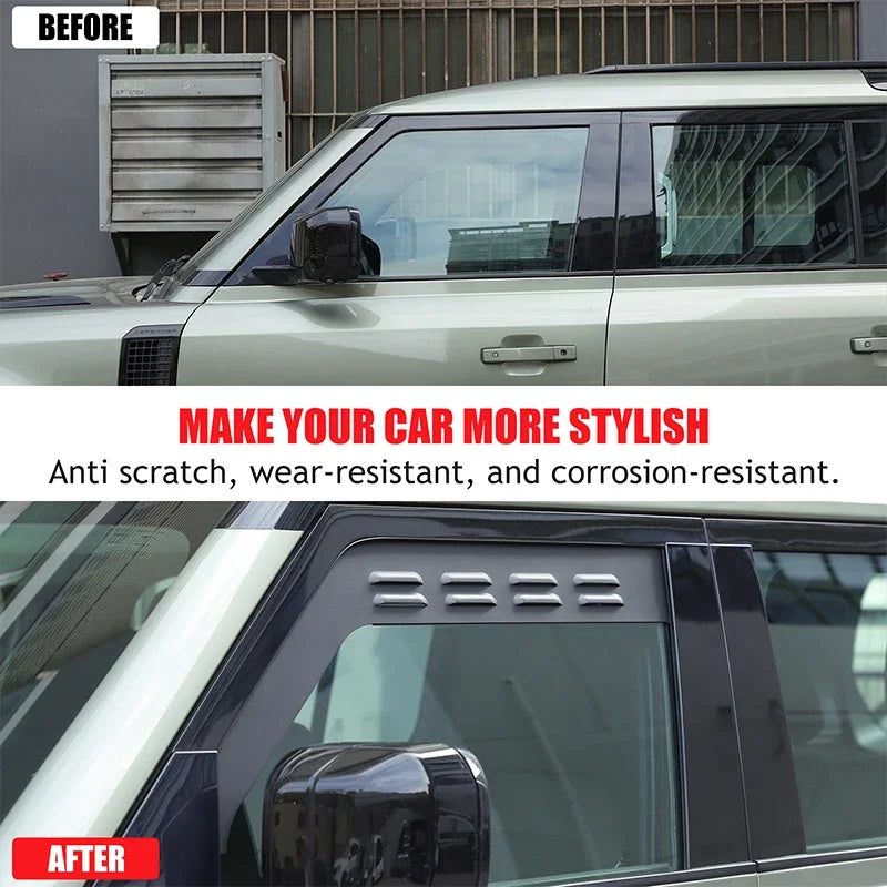 Μαύρο εμπρόσθιο/οπίσθιο αλουμινένιο περσίδα αερισμού Defender 110 130