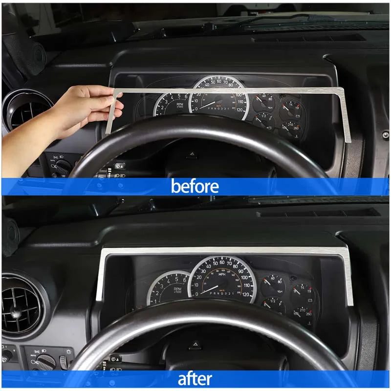Hummer H2 Dashboard Tachometer Frame Aluminum Silver