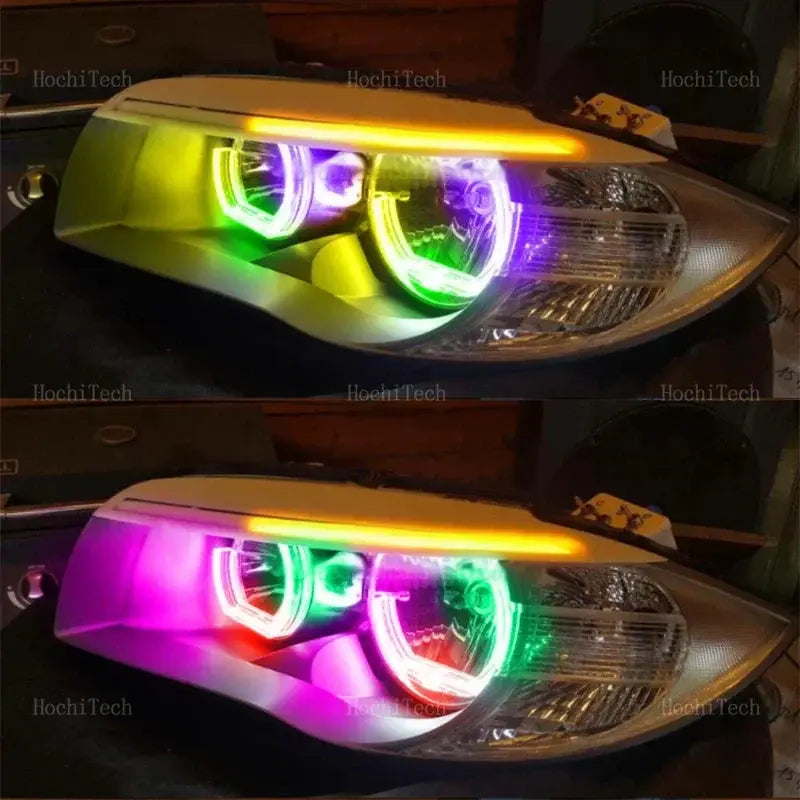 For BMW 1 Series E81 E82 E87 E88 2004-2013 RGB colorful Dynamic light Angel Eyes Rings Led APP control Turn signal Light by InterCyprus Trading Ltd