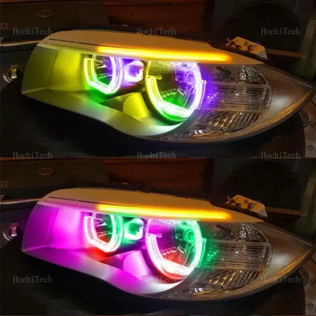 For BMW 1 Series E81 E82 E87 E88 2004-2013 RGB colorful Dynamic light Angel Eyes Rings Led APP control Turn signal Light by InterCyprus Trading Ltd