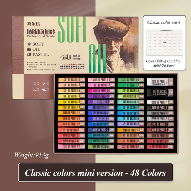 Kuelox Artistic Soft Oil Pastels Mini &ndash; Water Soluble 48-Mini classic