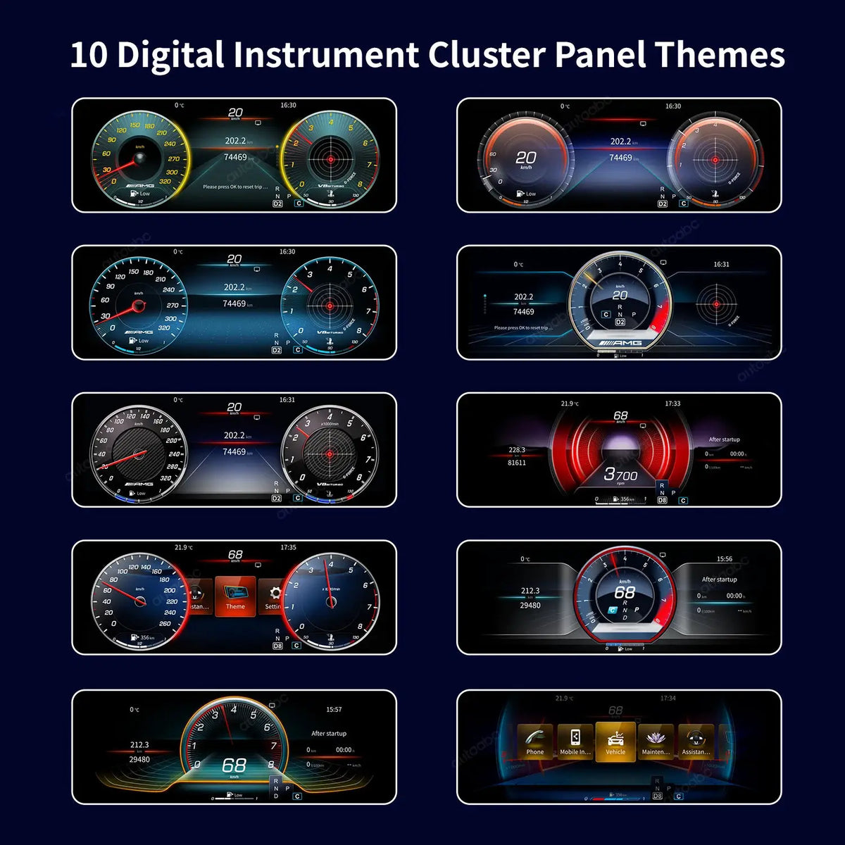 12.3 "1720*720 LCD Digital Dashboard Cluster Wireless CarPlay Android Auto For Benz CLS 2012-2017year support Steering wheel by InterCyprus Trading Ltd