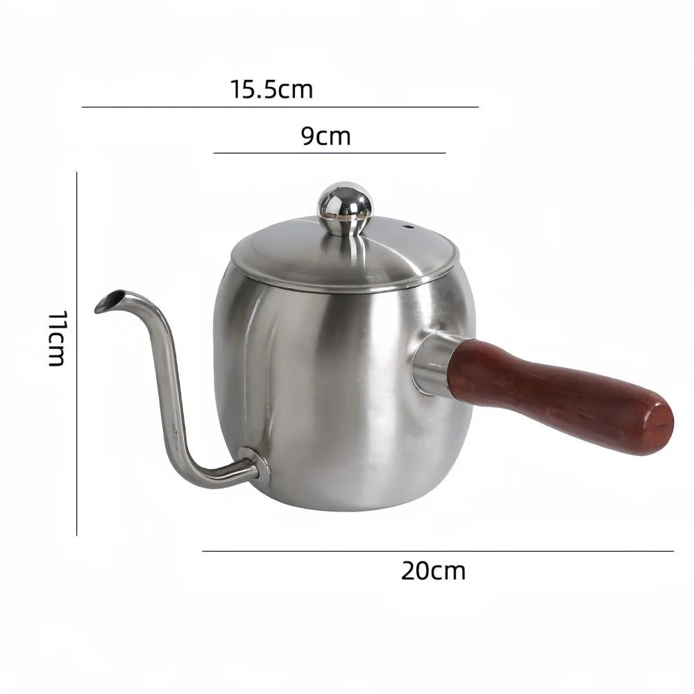 500ML Coffee Hand-Brewed Pot &ndash; Premium 304 Stainless Steel Construction Silver