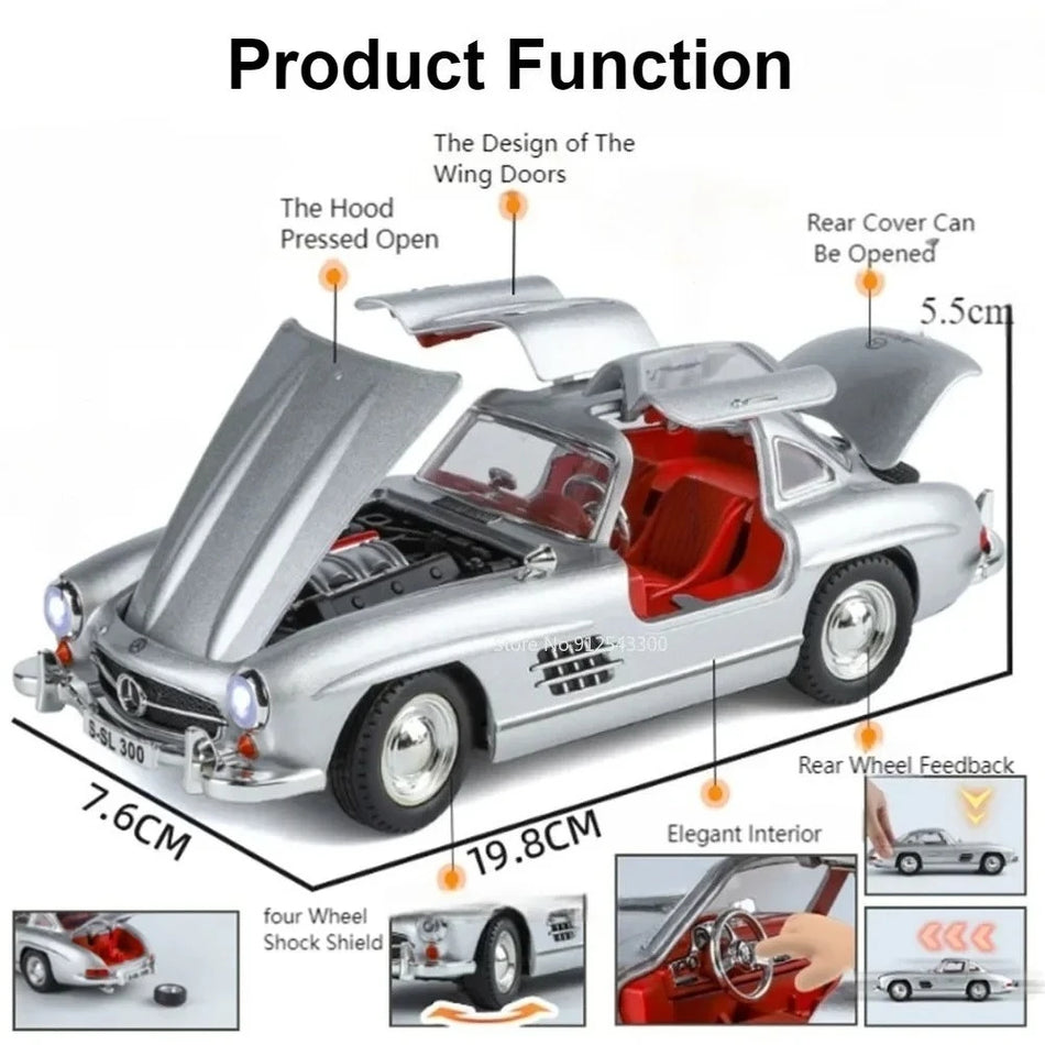 1:24 mērogā metāla automašīnas modeļa rotaļlieta, ar atpakaļvilkšanu, durvis atveras, sakausējuma superauto