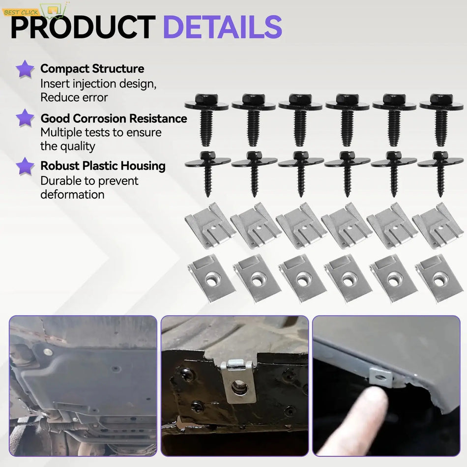24PCS For Mercedes C E Class W203 W211 Engine Undertray Clips Screws A0049943145 Replacement Kit by InterCyprus Trading Ltd