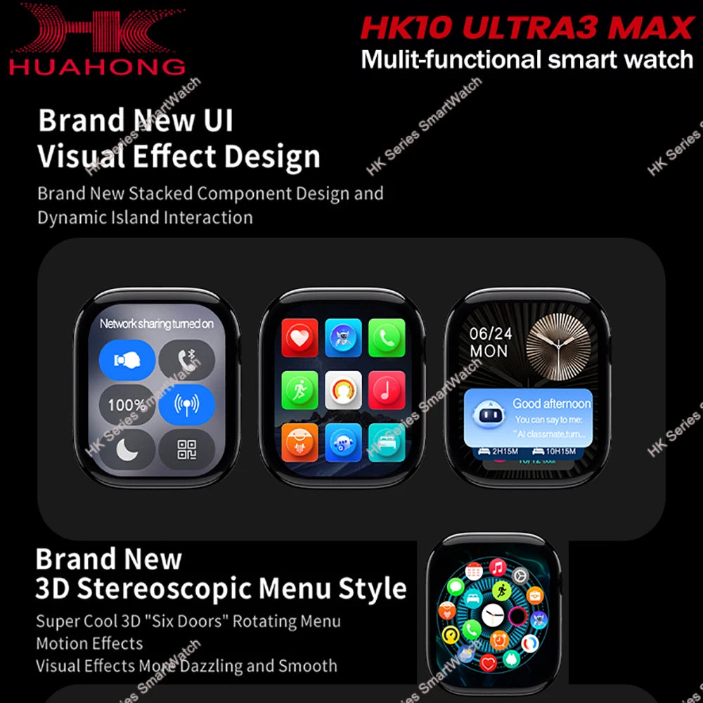 HK10 Ultra 3 MAX 2025 &ndash; AMOLED NFC GPS Smartwatch AI