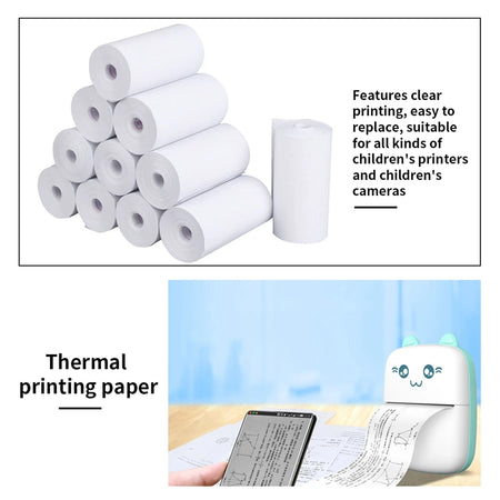10 Rolls of High-Quality Thermal Photo Paper for Children's Cameras